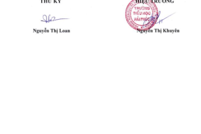 Biên bản kết thúc công khai kế hoạch sử dụng nguồn vận động tài trợ, viện trợ đợt 1 năm học 2022 – 2023 của Trường TH Hải Phúc